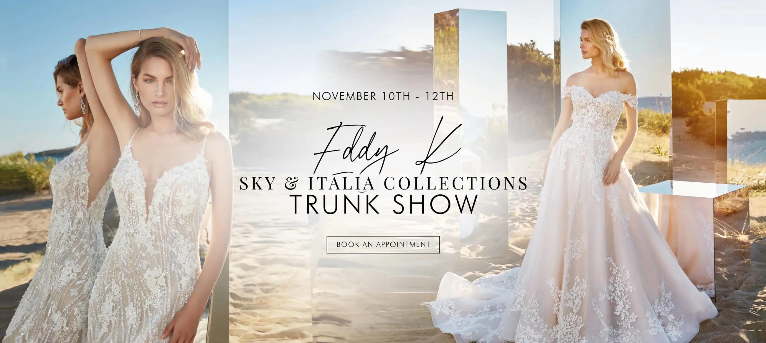 Eddy K Sky & Italia Collections Trunk Show Banner Desktop